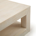 2700517000-153 : Coffee Table Modern Rectangular Coffee Table with Bottom Shelf (48in x 24in / 1220mm x 610mm) White Sand Wirebrush