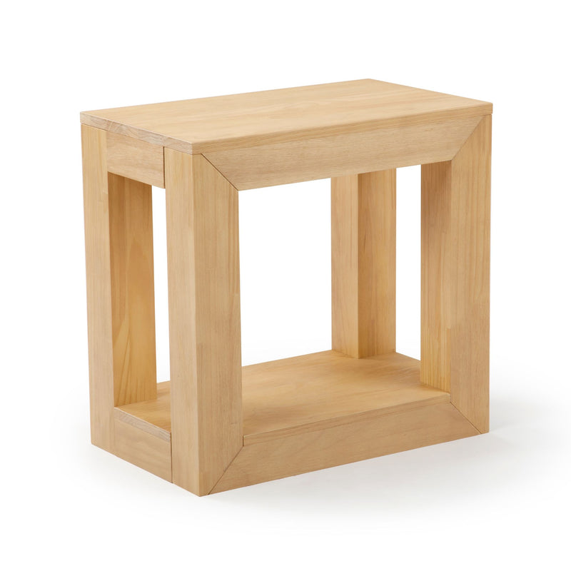 2700524000-150 : Side Table Modern Rectangular Side Table with Shelf (24in x 15in / 630mm x 375mm), Blonde Wirebrush
