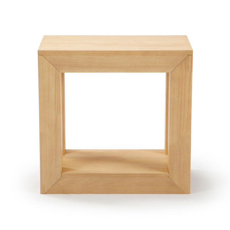 2700524000-150 : Side Table Modern Rectangular Side Table with Shelf (24in x 15in / 630mm x 375mm), Blonde Wirebrush