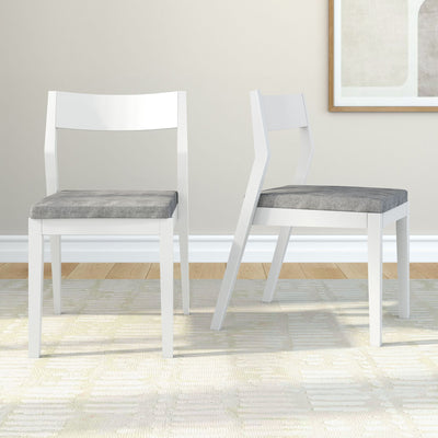 272031600218 : Dining Chair Dining Chair Frame (2 Pack), White with Slate Cushion