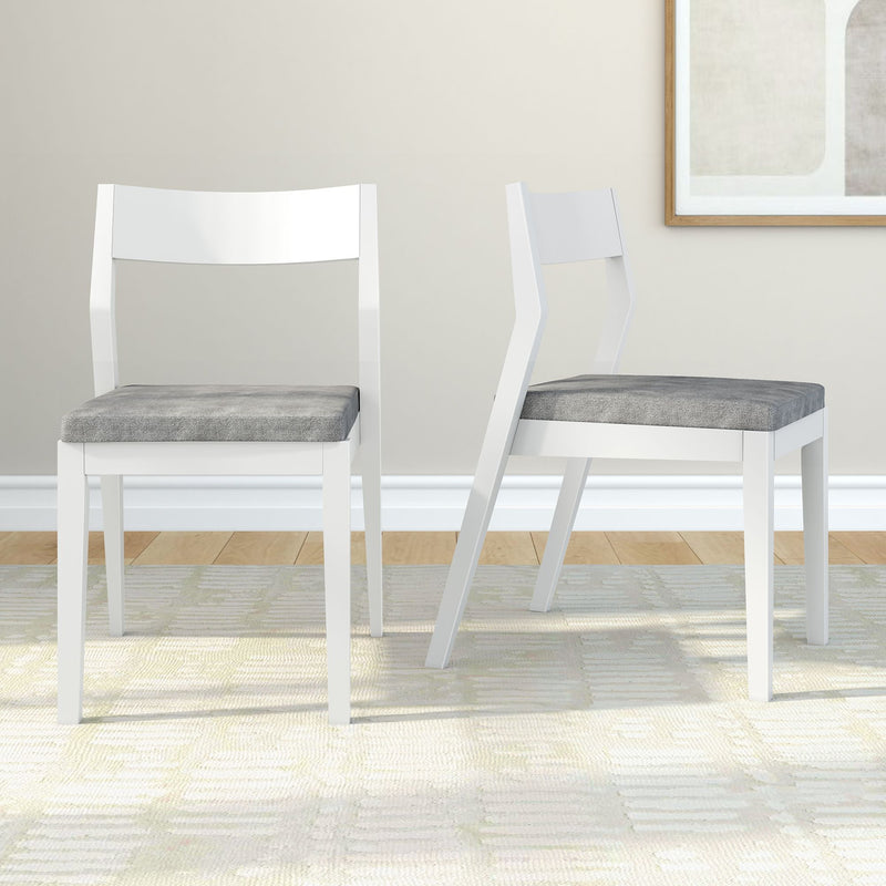 272031600218 : Dining Chair Dining Chair Frame (2 Pack), White with Slate Cushion