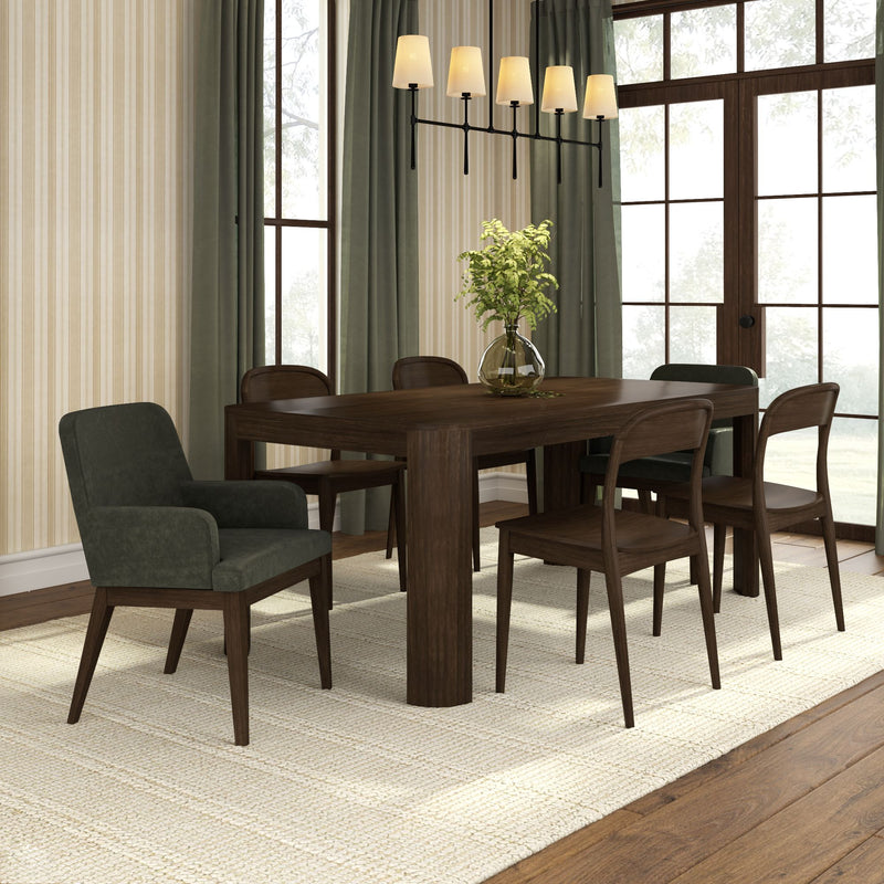 2720380200-902 : Dining Chair Ernesto Dining Chair (2 pack), Walnut w/ Moss Microsuede (TT247-08)