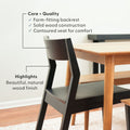 2740320000-170 : Dining Chair Modern Dining Chair 4-Pack, Black
