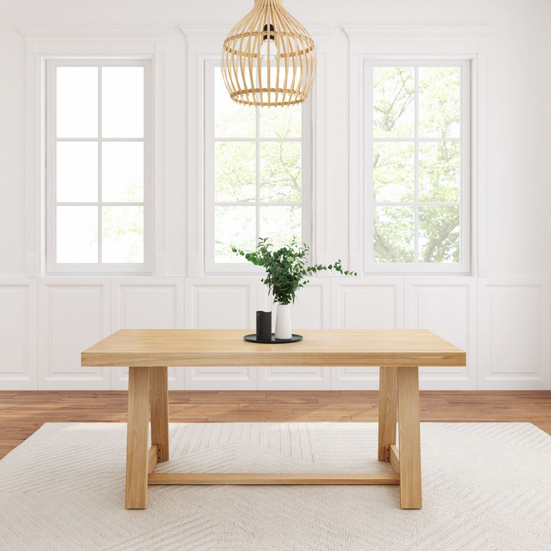 2800301000-150 : Dining Table Classic Rectangular Dining Room Table (72in / 1830mm), Blonde Wirebrush
