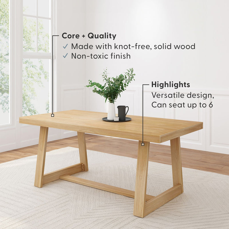 2800301000-150 : Dining Table Classic Rectangular Dining Room Table (72in / 1830mm), Blonde Wirebrush