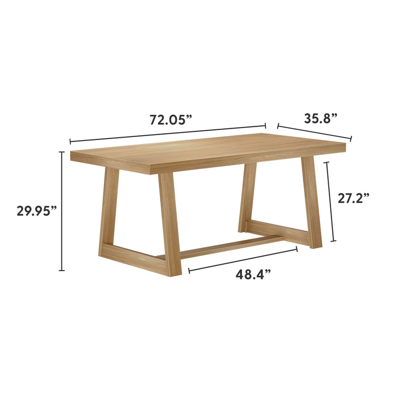 2800301000-150 : Dining Table Classic Rectangular Dining Room Table (72in / 1830mm), Blonde Wirebrush