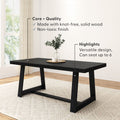 2800301000-190 : Dining Table Classic Rectangular Dining Room Table (72in / 1830mm), Black Wirebrush