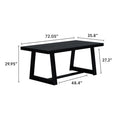 2800301000-190 : Dining Table Classic Rectangular Dining Room Table (72in / 1830mm), Black Wirebrush