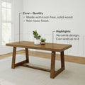 2800301000-197 : Dining Table Classic Rectangular Dining Room Table (72in / 1830mm), Pecan Wirebrush