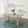 2800301000-199 : Dining Table Classic Rectangular Dining Room Table (72in / 1830mm), Seashell Wirebrush