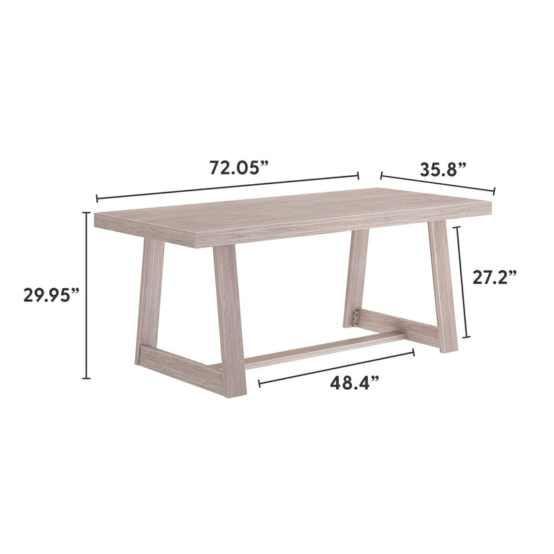 2800301000-199 : Dining Table Classic Rectangular Dining Room Table (72in / 1830mm), Seashell Wirebrush