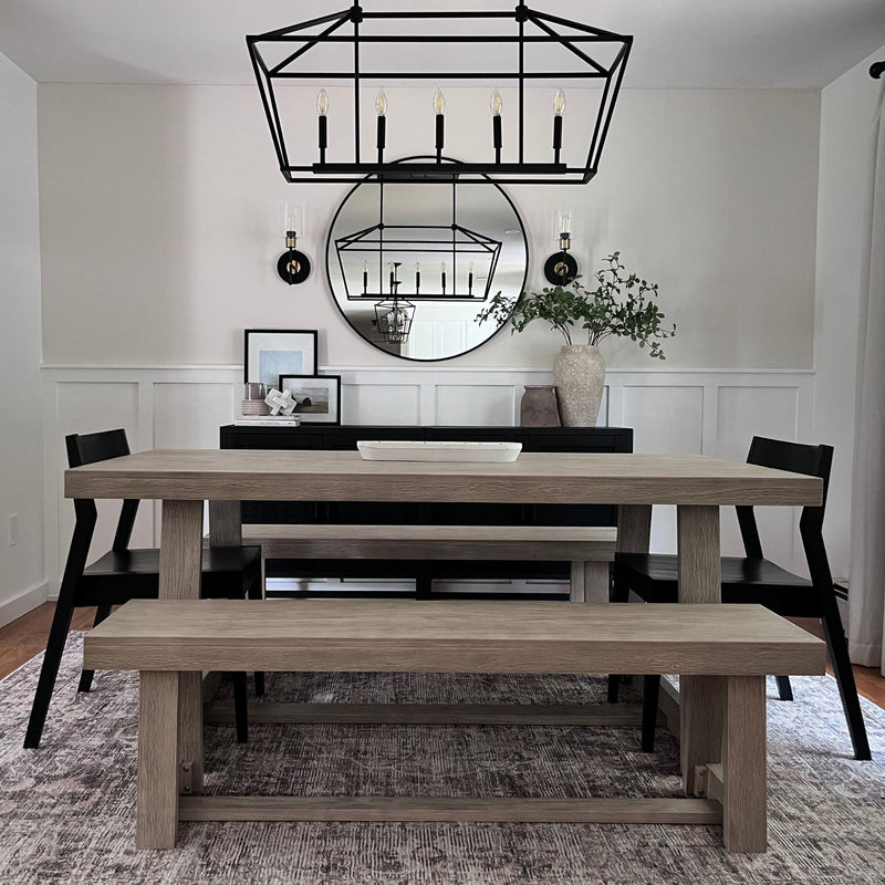 2800301000-199 : Dining Table Classic Rectangular Dining Room Table (72in / 1830mm), Seashell Wirebrush