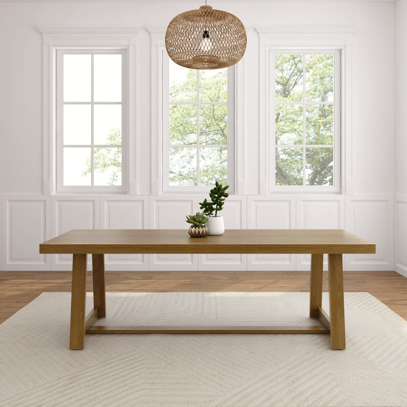 2800303000-197 : Dining Table Classic Rectangular Dining Room Table (94in / 2380mm), Pecan Wirebrush