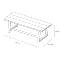 2800303000-199 : Dining Table Classic Rectangular Dining Room Table (94in / 2380mm), Seashell Wirebrush