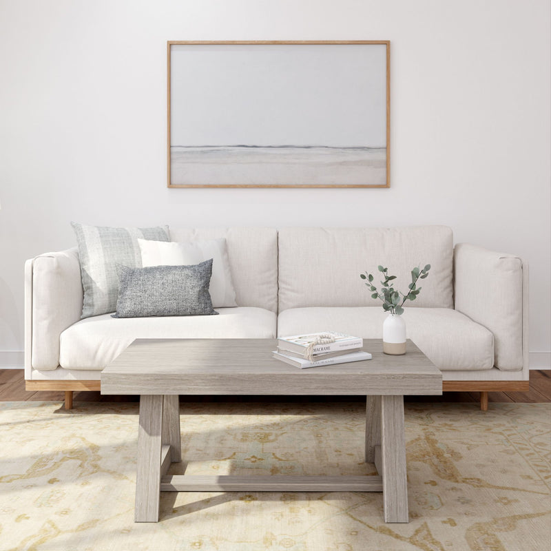 2800505000-199 : Coffee Table Classic Rectangular Coffee Table (40in x 20in / 1020mm x 510mm), Seashell Wirebrush