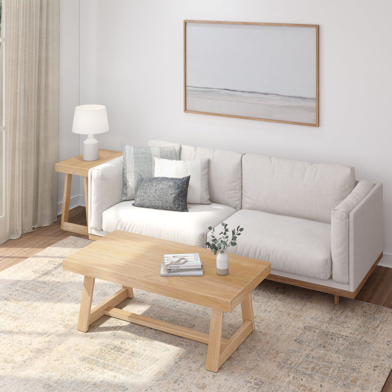 2800514000-150 : Side Table Classic Rectangular Side Table (25in x 15in / 630mm x 375mm), Blonde Wirebrush