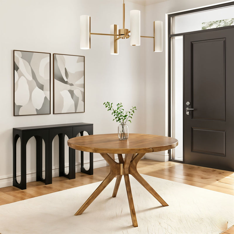 2900306000-007 : Dining Table Verso Round Dining Table (47in x 47in / 1194mm xm 1194mm), Pecan