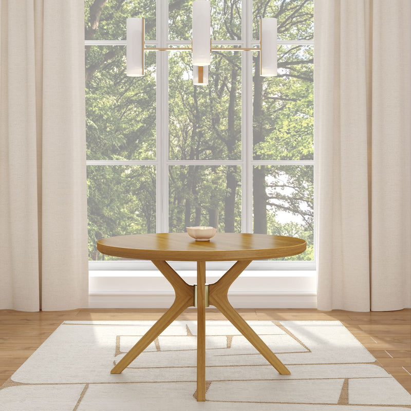 2900306000-007 : Dining Table Verso Round Dining Table (47in x 47in / 1194mm xm 1194mm), Pecan