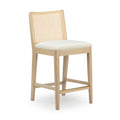 3000360700-605 : Counter Chair Elio Rattan Back Counter Stool, Blonde Frame, Ivory bouclée (WN2022A-2) Fabric