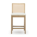 3000360700-605 : Counter Chair Elio Rattan Back Counter Stool, Blonde Frame, Ivory bouclée (WN2022A-2) Fabric