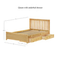 3160 XL UU NS : Starter Bed Queen Traditional Bed with Underbed Dresser, Slat, Natural