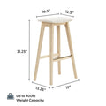 3600353500-413 : Bar Chair Beryl Upholstered Bar Height Stool (30in), Blonde/Sesame PU Leather