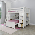 71-801-002 : Bunk Beds Full over Twin L-Shaped Bunk with Desk + Storage, White