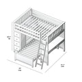 71-801-002 : Bunk Beds Full over Twin L-Shaped Bunk with Desk + Storage, White