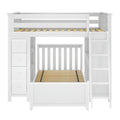 71-801-002 : Bunk Beds Full over Twin L-Shaped Bunk with Desk + Storage, White