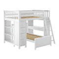 71-801-002 : Bunk Beds Full over Twin L-Shaped Bunk with Desk + Storage, White