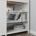 71-801-002 : Bunk Beds Full over Twin L-Shaped Bunk with Desk + Storage, White