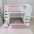 71-850-002 : Loft Beds Full-Size Loft with Staircase + Storage, White