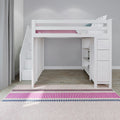 71-850-002 : Loft Beds Full-Size Loft with Staircase + Storage, White