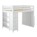 71-850-002 : Loft Beds Full-Size Loft with Staircase + Storage, White