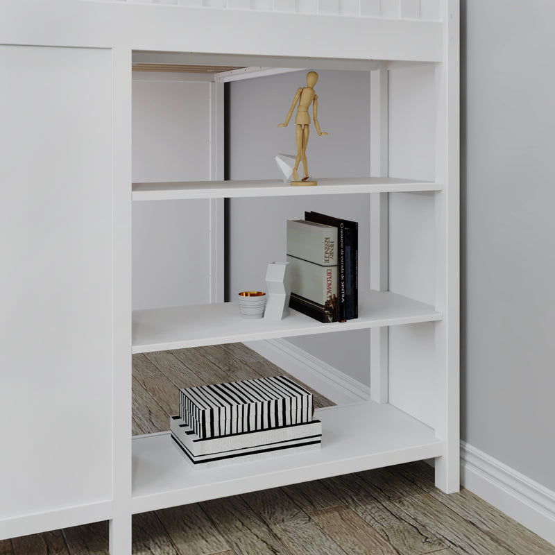 71-850-002 : Loft Beds Full-Size Loft with Staircase + Storage, White