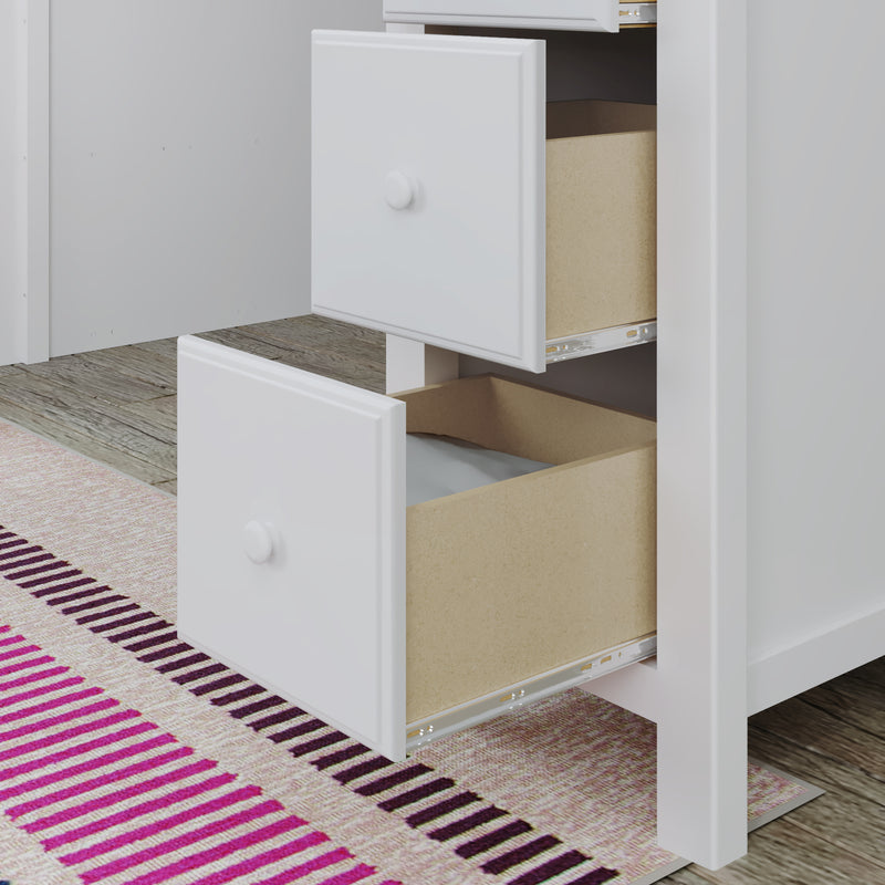 71-850-002 : Loft Beds Full-Size Loft with Staircase + Storage, White