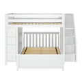 71-852-002 : Bunk Beds Full over Full L-Shaped Bunk with Staircase + Storage, White