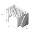 71-860-121 : Loft Beds Full-Size Loft with Staircase + Desk, Grey