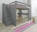 71-860-121 : Loft Beds Full-Size Loft with Staircase + Desk, Grey