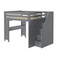 71-860-121 : Loft Beds Full-Size Loft with Staircase + Desk, Grey