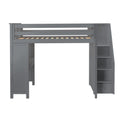 71-860-121 : Loft Beds Full-Size Loft with Staircase + Desk, Grey