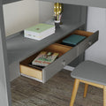 71-860-121 : Loft Beds Full-Size Loft with Staircase + Desk, Grey