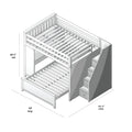 71-862-002 : Bunk Beds Full over Full L-Shaped Bunk with Staircase + Desk, White
