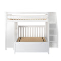 71-862-002 : Bunk Beds Full over Full L-Shaped Bunk with Staircase + Desk, White