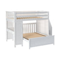 71-862-002 : Bunk Beds Full over Full L-Shaped Bunk with Staircase + Desk, White