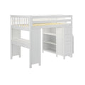 71-870-002 : Loft Beds Full-Size Loft with Staircase + Desk + Storage, White