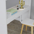 71-870-002 : Loft Beds Full-Size Loft with Staircase + Desk + Storage, White