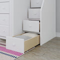 71-870-002 : Loft Beds Full-Size Loft with Staircase + Desk + Storage, White