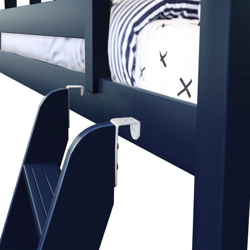 71-884-131 : Loft Beds Twin Play Loft with Pink/White Curtain, Blue