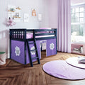 71-886-131 : Loft Beds Twin Play Loft with Purple/White Curtain, Blue